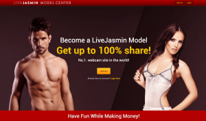 Screenshot van de website van Livejasmin Modelcenter